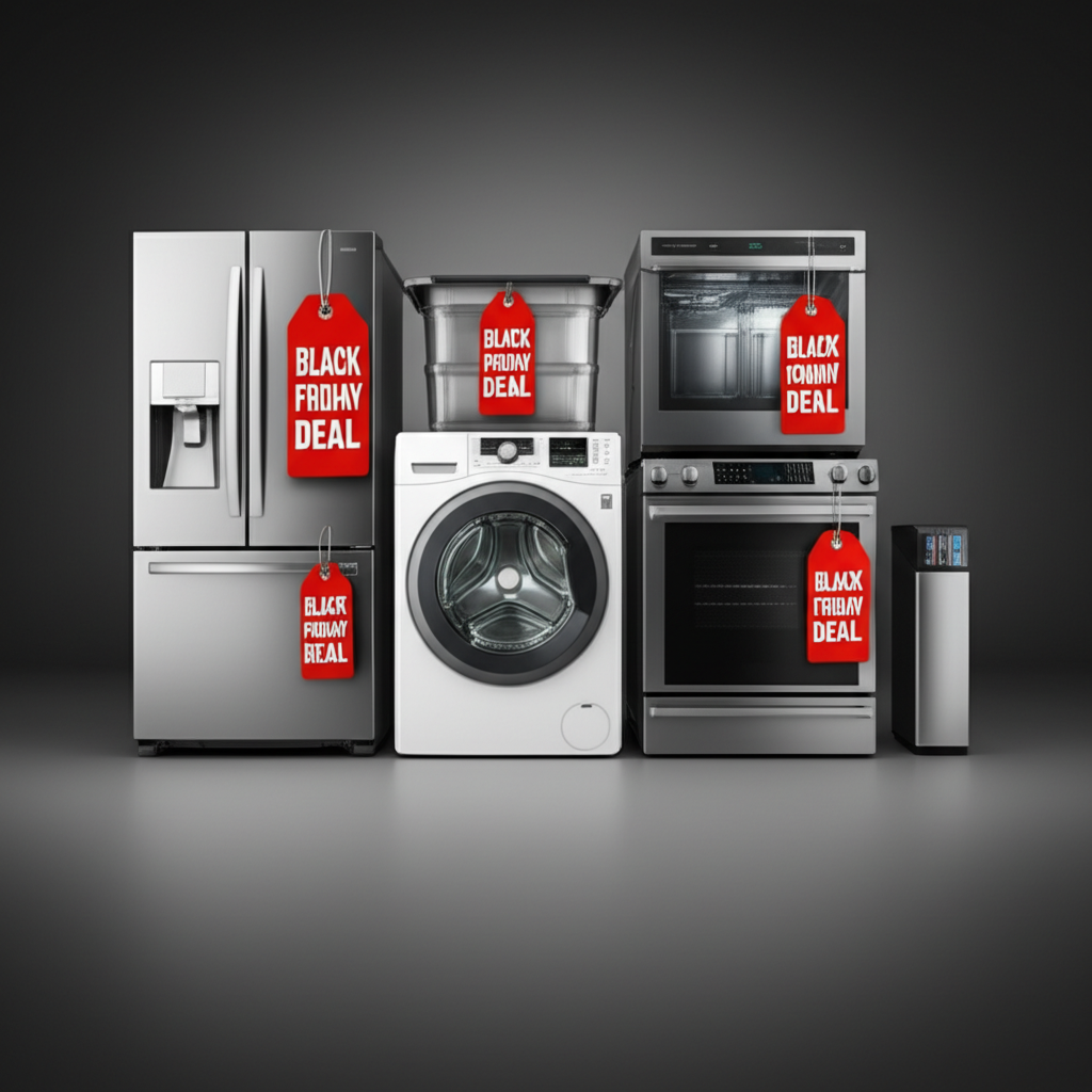 Generate a high-quality, relevant image prompt for an article about: Black Friday Home Appliances: G