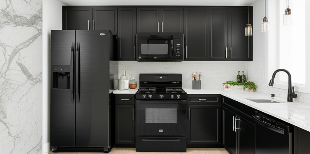 Black on Stainless Appliances
