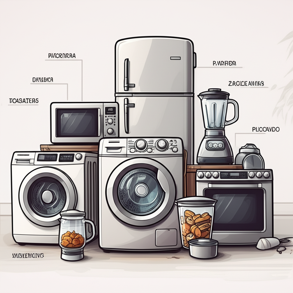 Generate a high-quality, relevant image prompt for an article about: Appliances in Spanish: Essentia