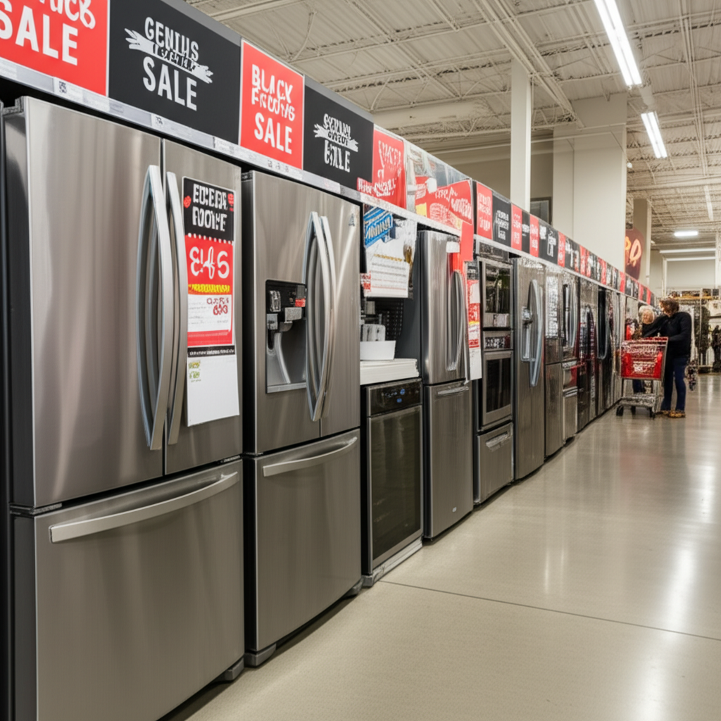 Generate a high-quality, relevant image prompt for an article about: Black Friday Sale Appliances: G