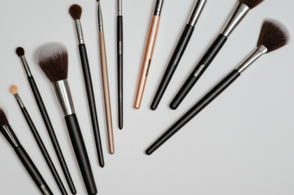 Generate a high-quality, relevant image prompt for an article about: Best Makeup Brushes for Beginne