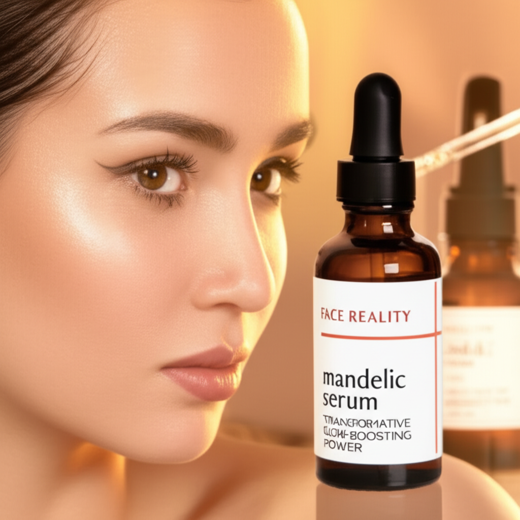 Generate a high-quality, relevant image prompt for an article about: Face Reality Mandelic Serum: Tr