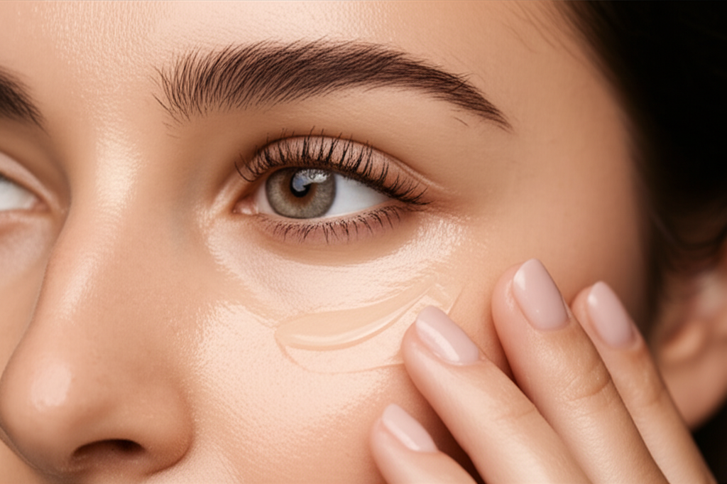 Generate a high-quality, relevant image prompt for an article about: Under Eye Serum: Effortless Rad