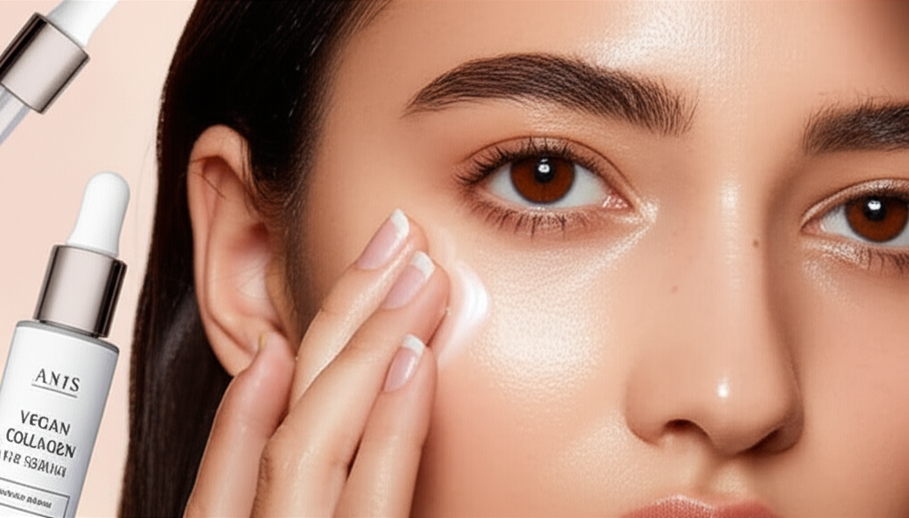 Generate a high-quality, relevant image prompt for an article about: Axis Vegan Collagen Eye Serum: