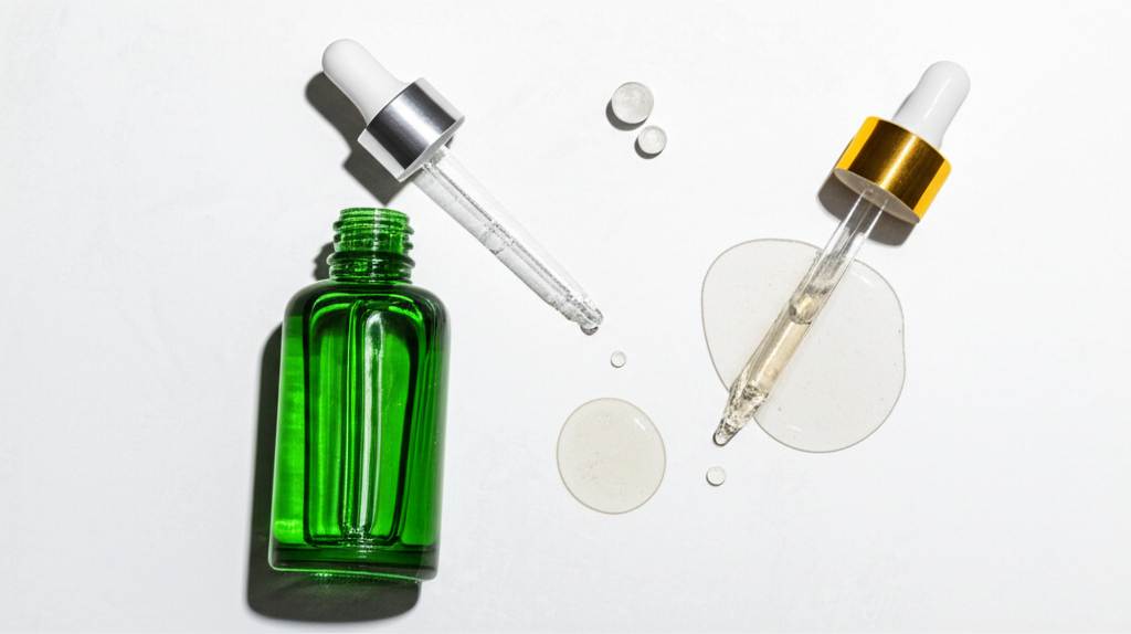 Generate a high-quality, relevant image prompt for an article about: Eye Serum Before or After Face